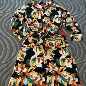 1X JLo Black Floral Dress